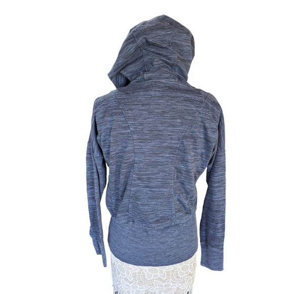 Athleta Tiger Terry Hoodie Front Zip Deep Indigo Blue Jacket - Picture 8 of 10